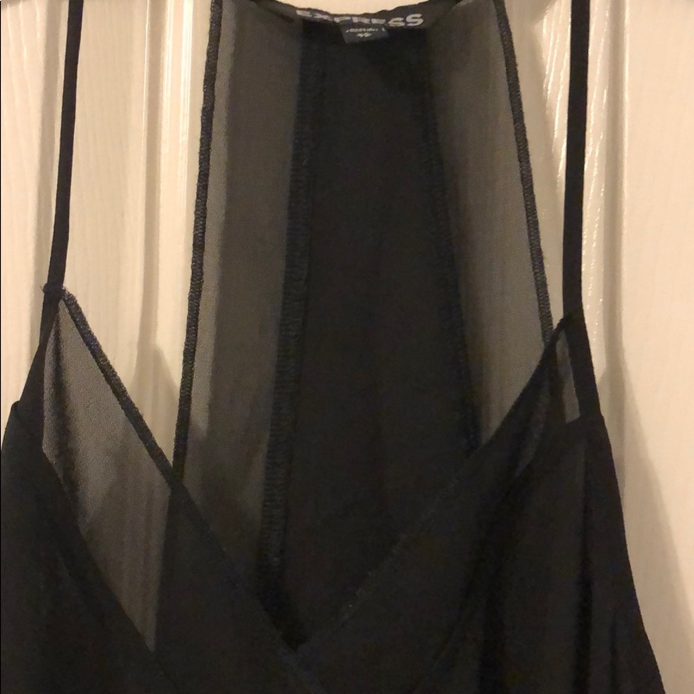 Express Black Chiffon Tank V-neck - Picture 3 of 5